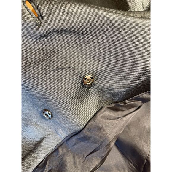 Vtg 90s André Raphael Alta Moda 100% Silk Metallic Gray Fitted Blazer Jacket 8 - Picture 9 of 9